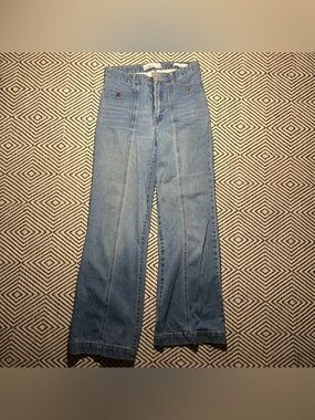 Codie High Rise Wide Leg 70s disco button detail front seam size 27